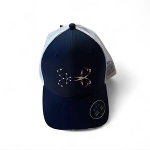 Under Armour Navy and White Mesh Cap